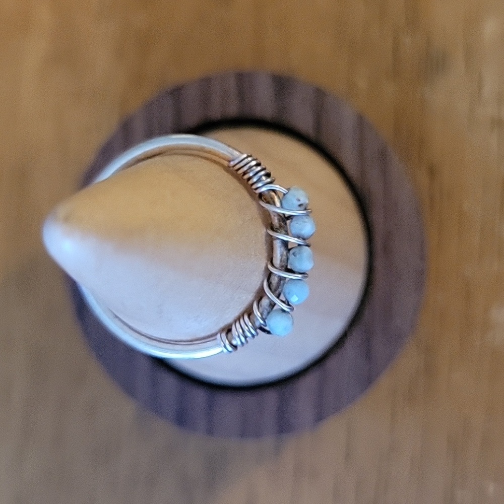Elegant Silver Beaded Ring